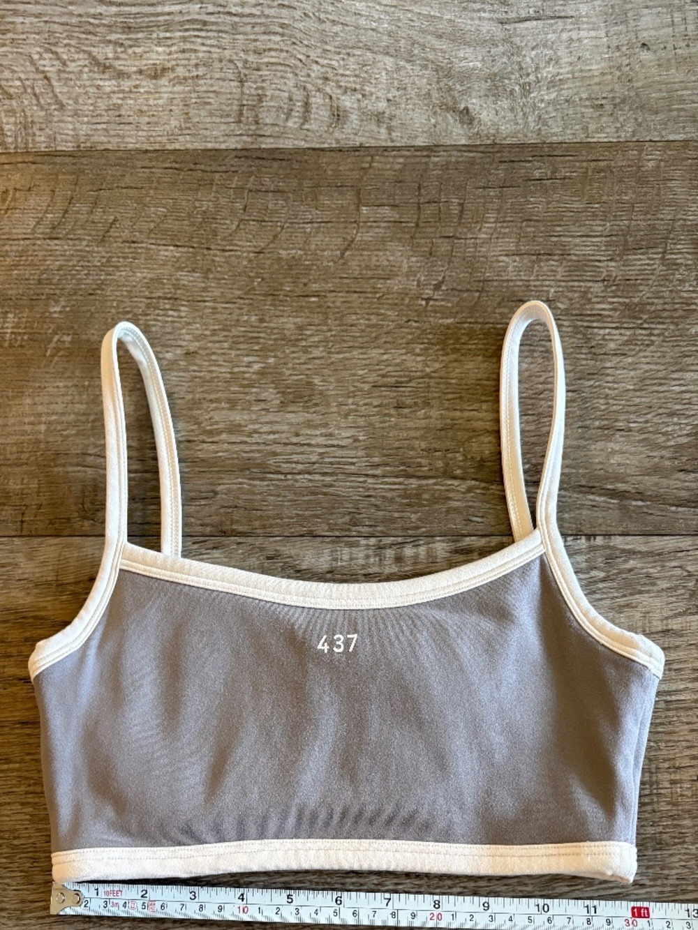 437  Micro Bra in Grey with white pipping XS - Picture 6 of 7